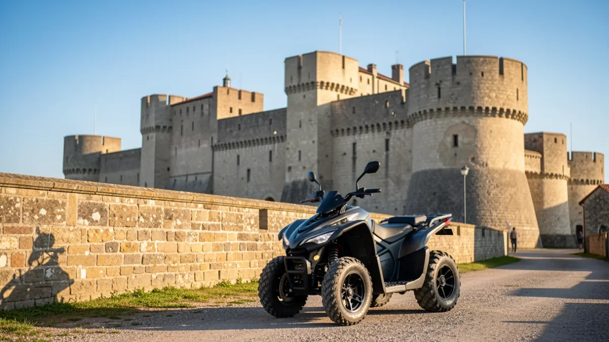 Generic image of Castell de Sant Ferran with an electric vehicle.