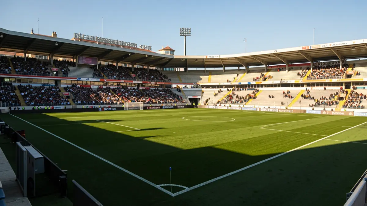 Generic image of the Montilivi football pitch in Girona.