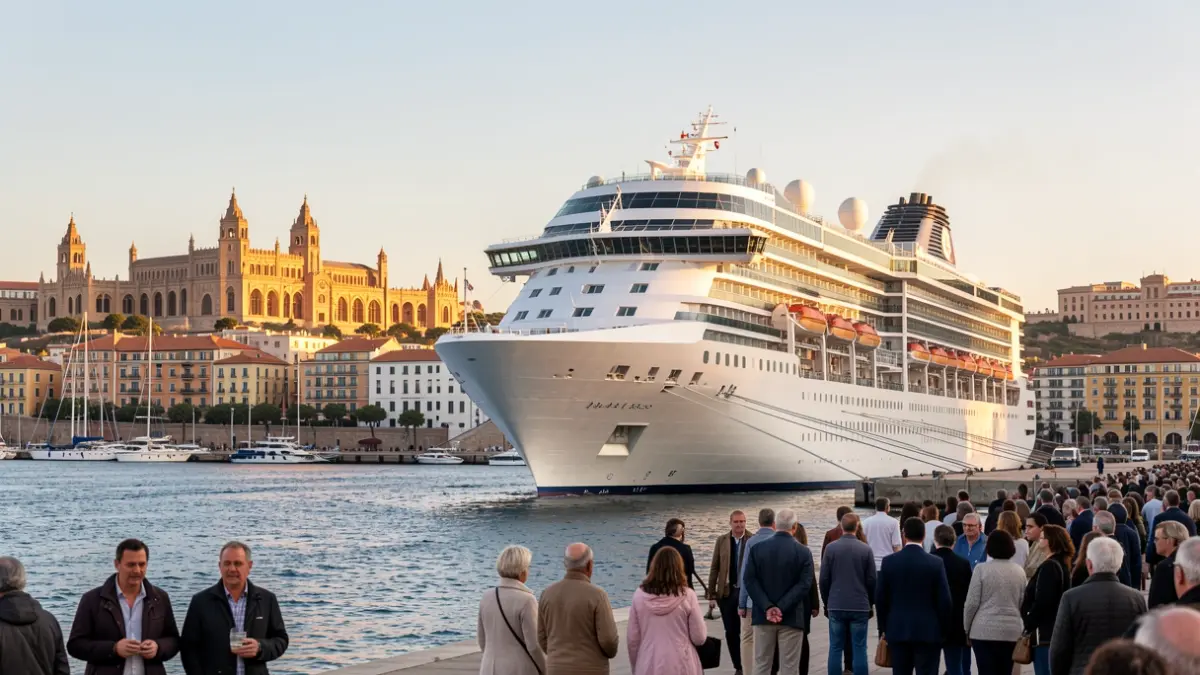 Generic image of a cruise ship at the Port of Tarragona.