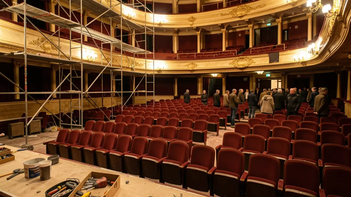 Obras de renovación en el Teatro Àngel Guimerà de El Vendrell.