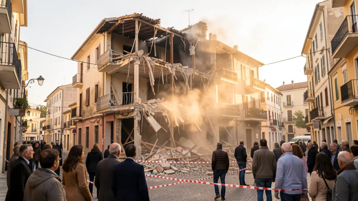 Imagen genérica de un edificio siendo demolido tras un incendio.