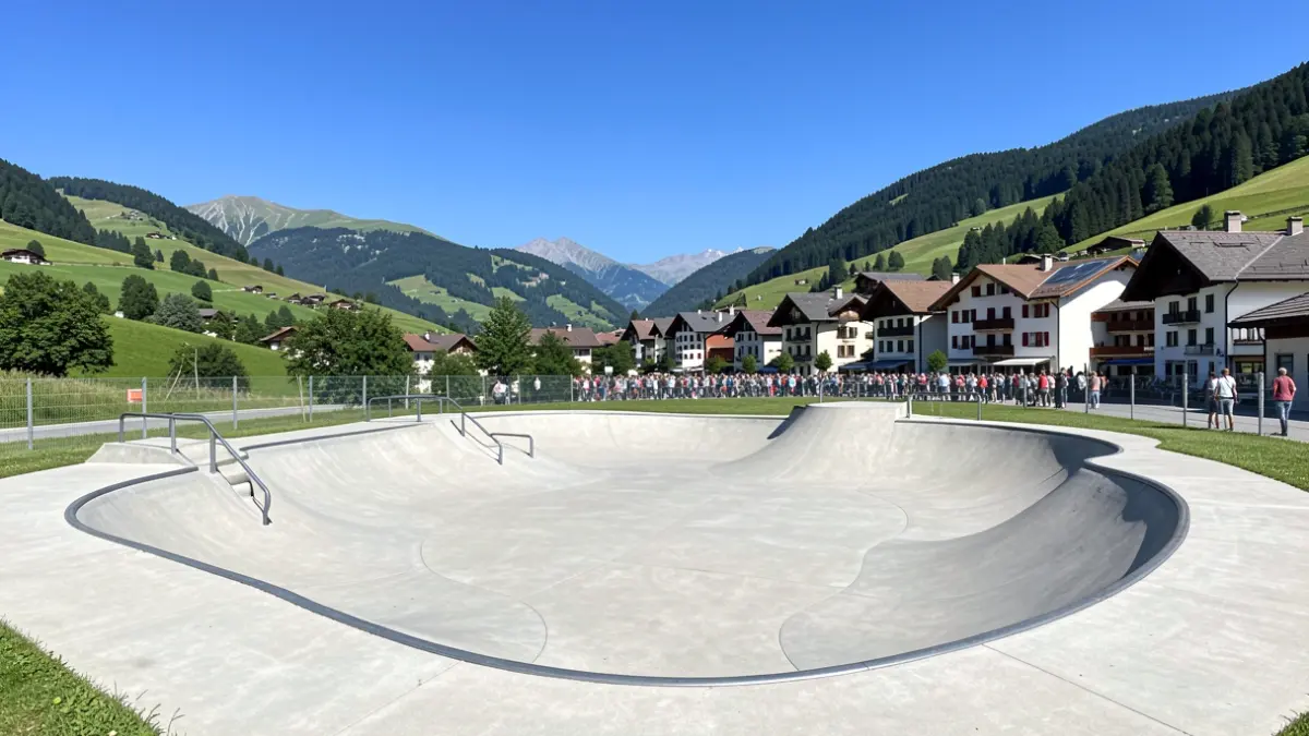 Imatge genèrica d'un pump track en un entorn rural català.