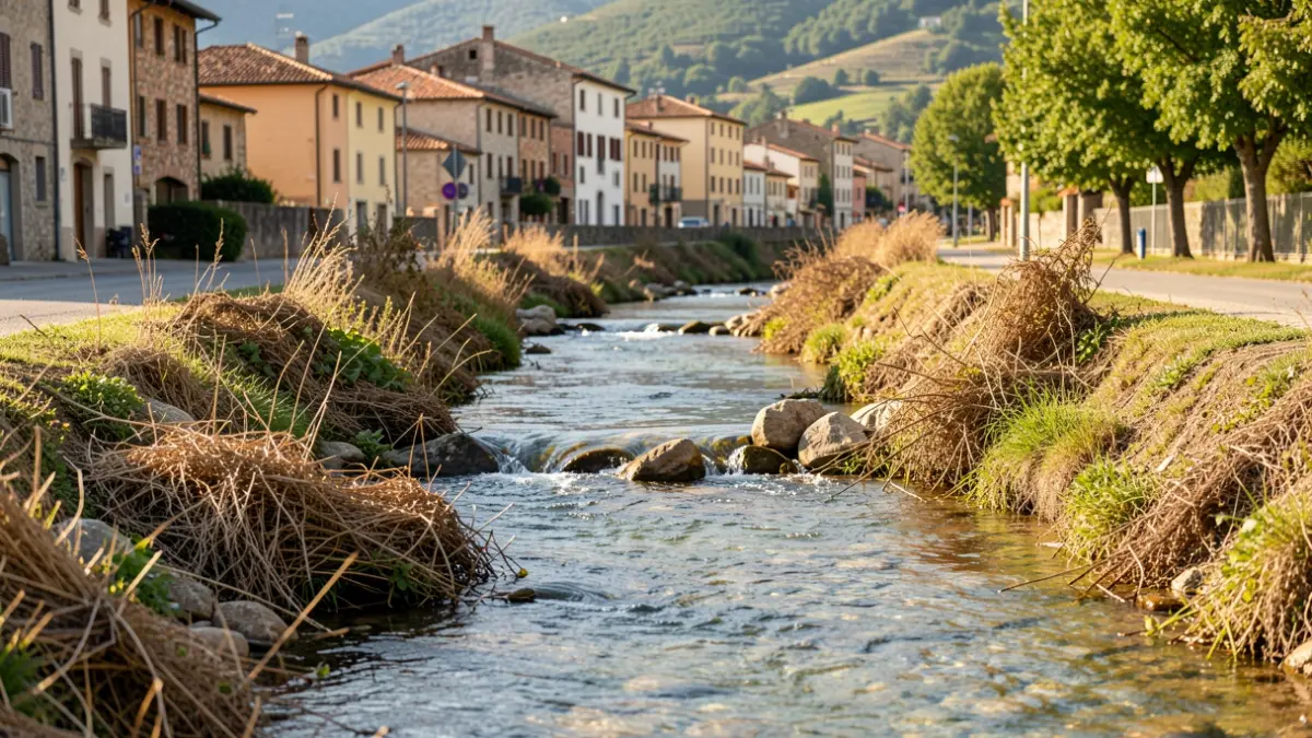 Cleaning of the Noguera Pallaresa riverbed in Esterri d'Àneu.