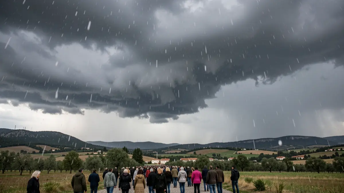 Imagen genérica de una tormenta de granizo en la Garrotxa.