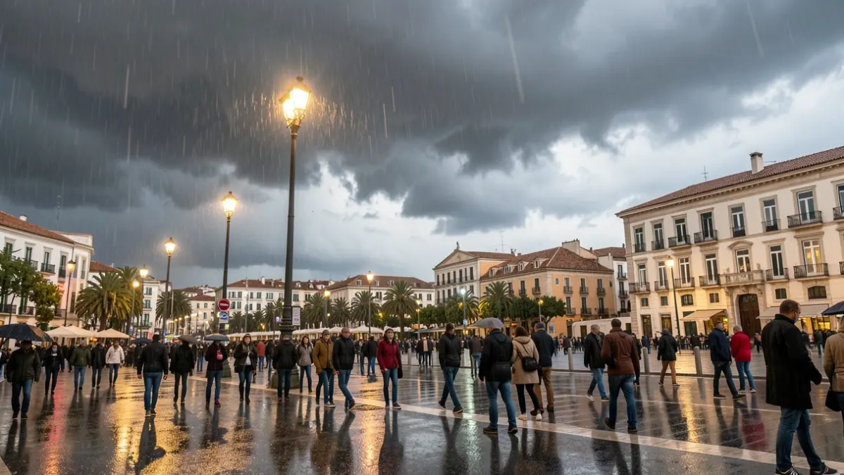 Imagen genérica de una tormenta sobre la ciudad de Tarragona.