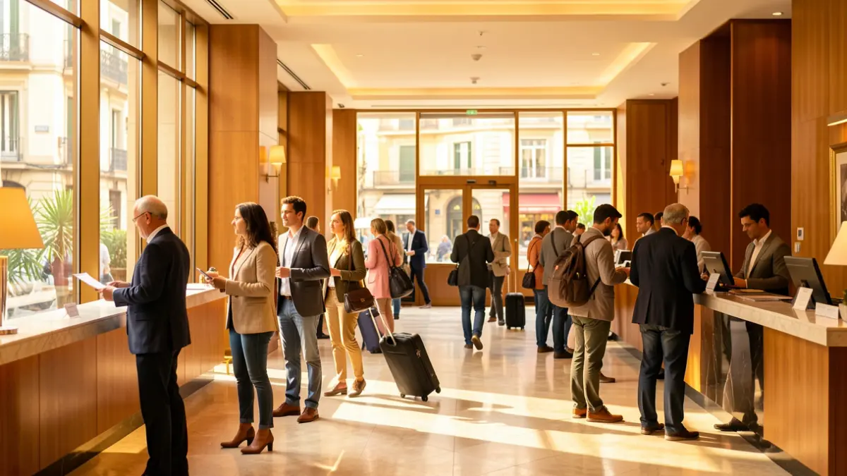 Imagen genérica de un hotel en Cataluña con viajeros.