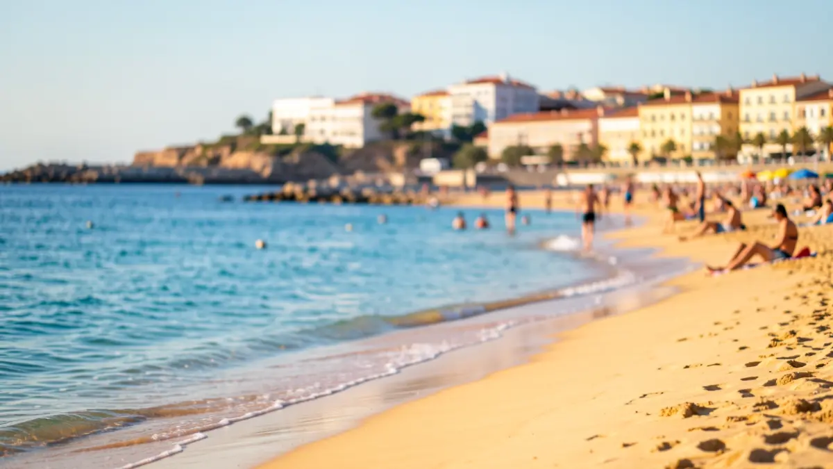 Generic image of a Mediterranean beach with coastal architecture.