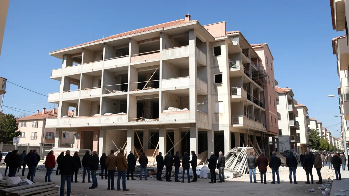 Unfinished apartment building in the La Solana neighborhood of Sort.