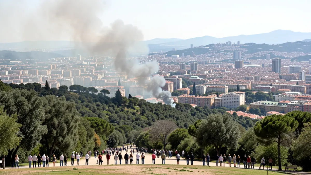 Imatge genèrica d'un incendi forestal a Collserola, Barcelona.