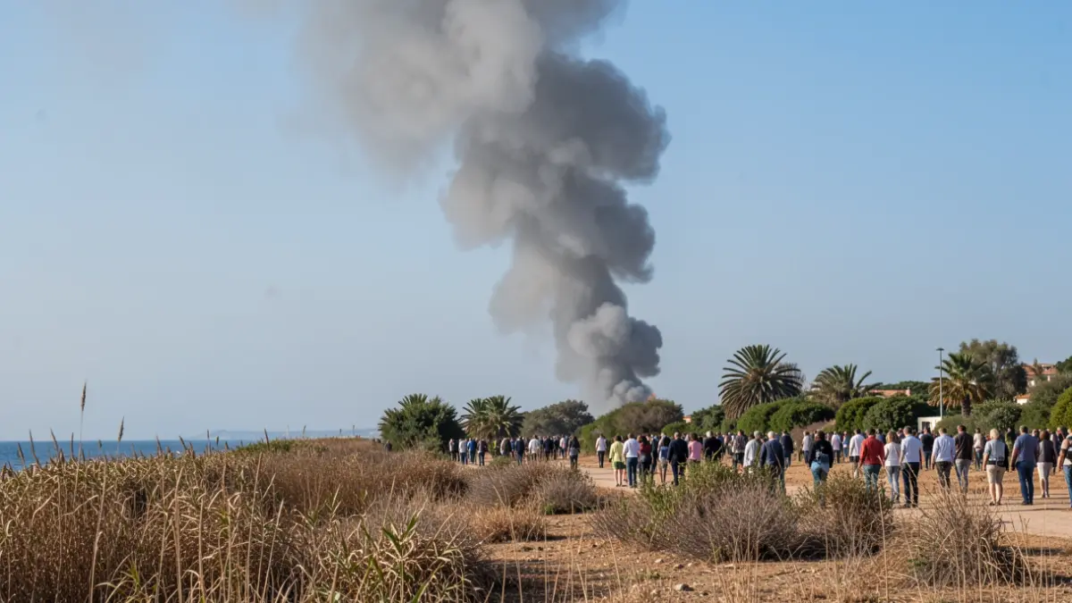 Generic image of a smoke column over dry vegetation.
