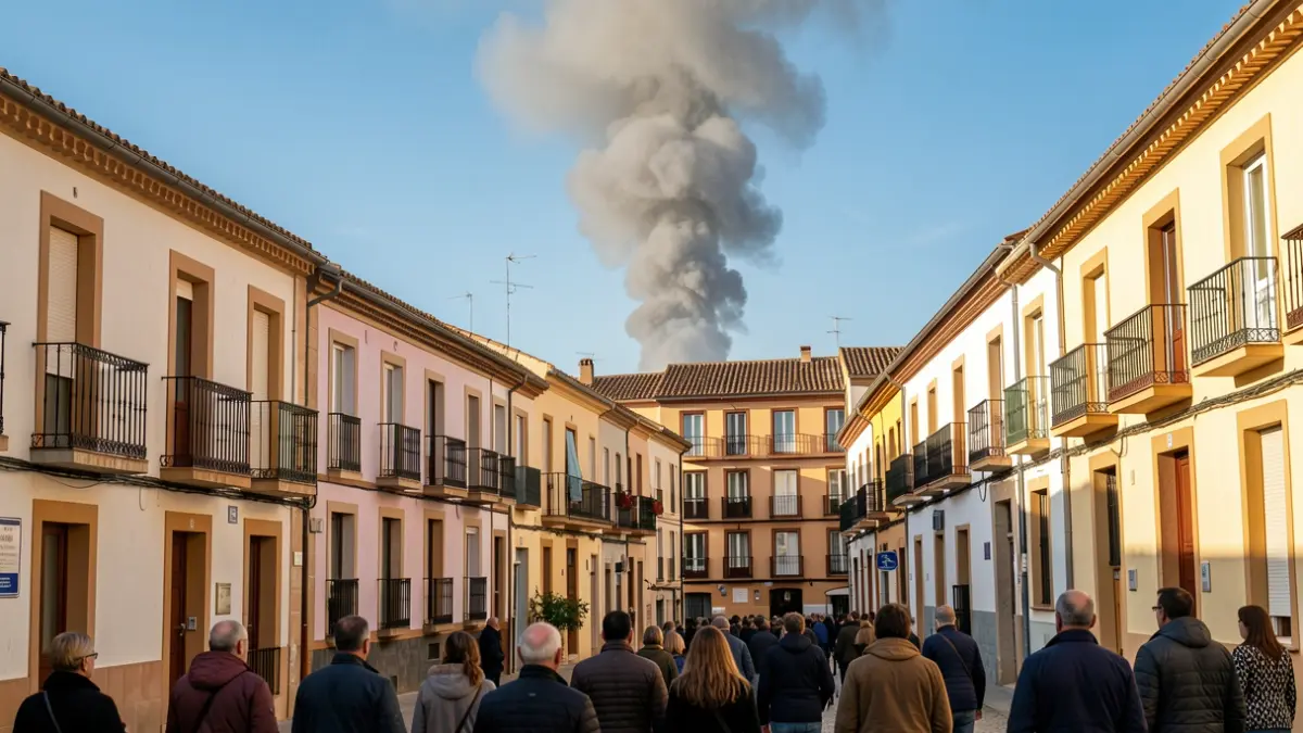 Generic image of a residential building fire in Catalonia.