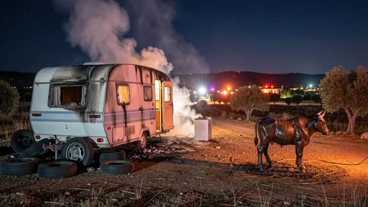 Generic image of a fire with burnt remains.