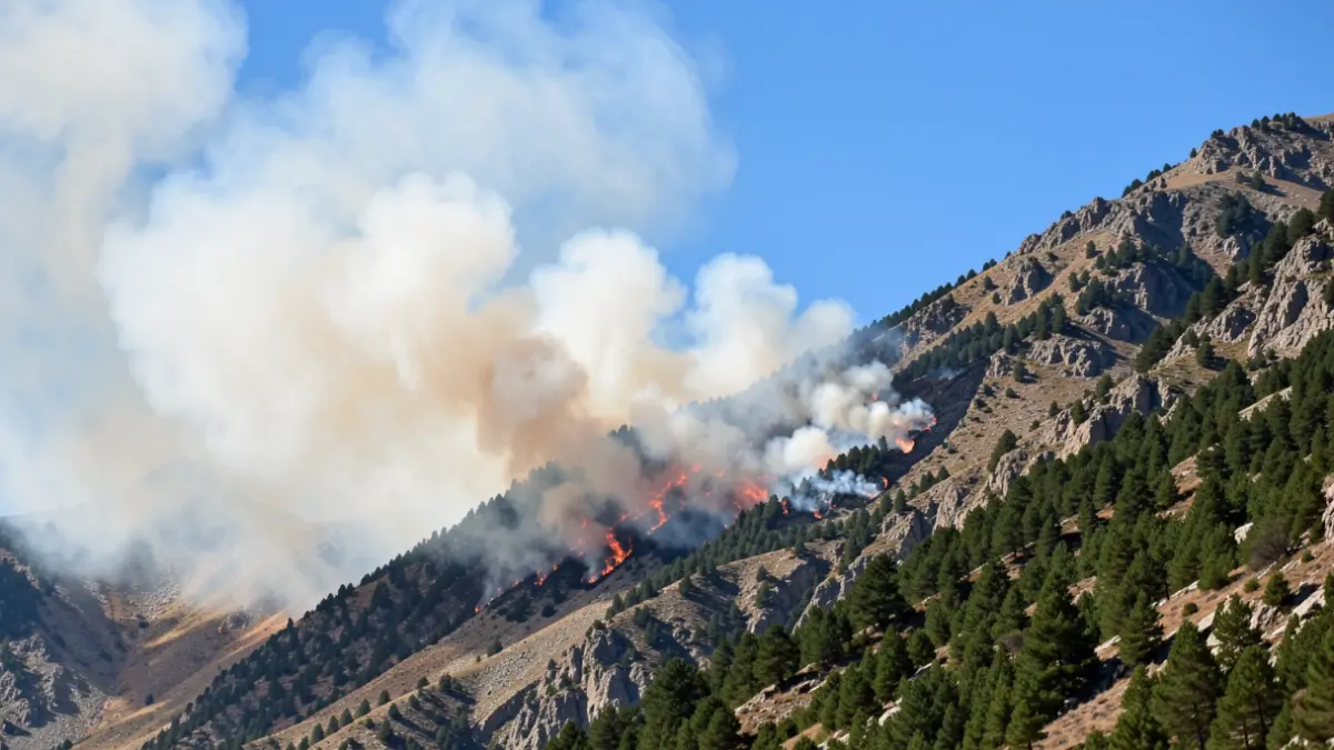 Generic image of a mountain wildfire.