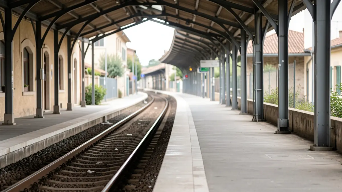 Imatge genèrica d'una estació de tren buida amb vies.