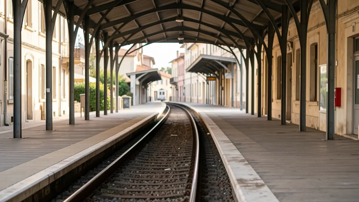 Generic image of an empty train platform with tracks.