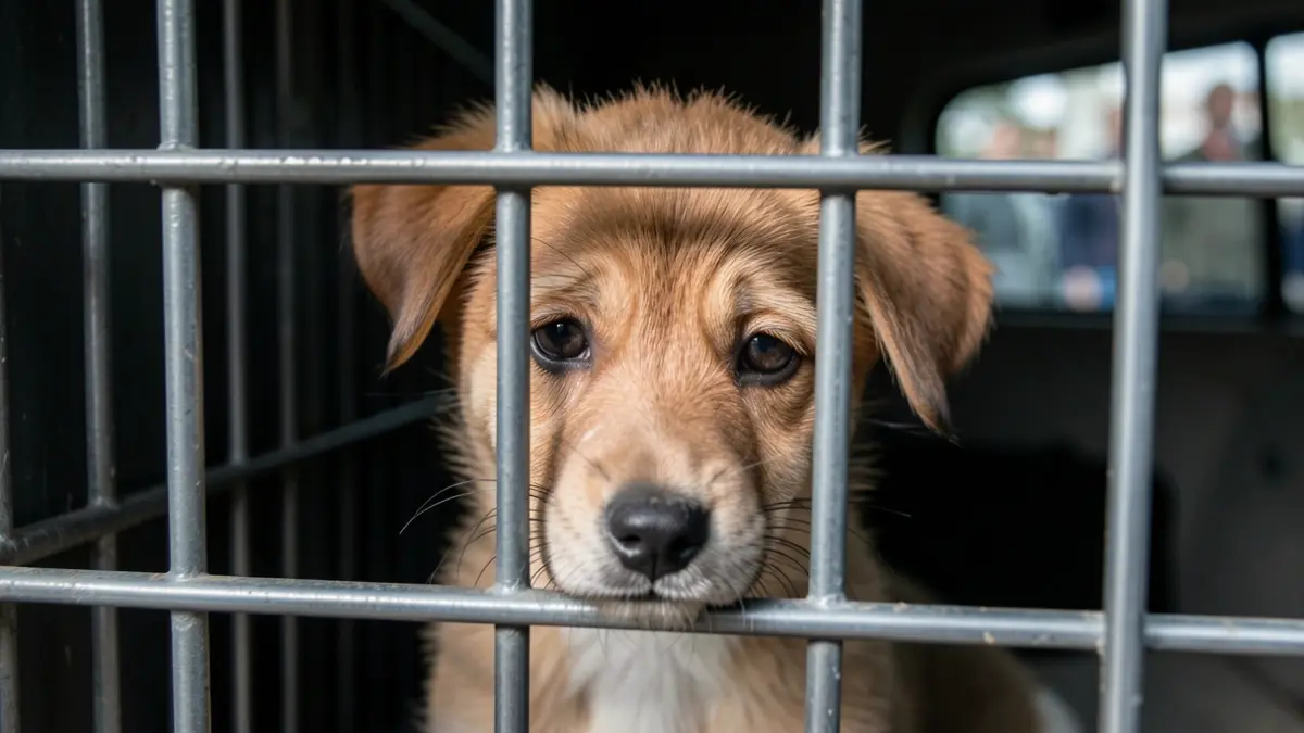 Image of a puppy in poor conditions.