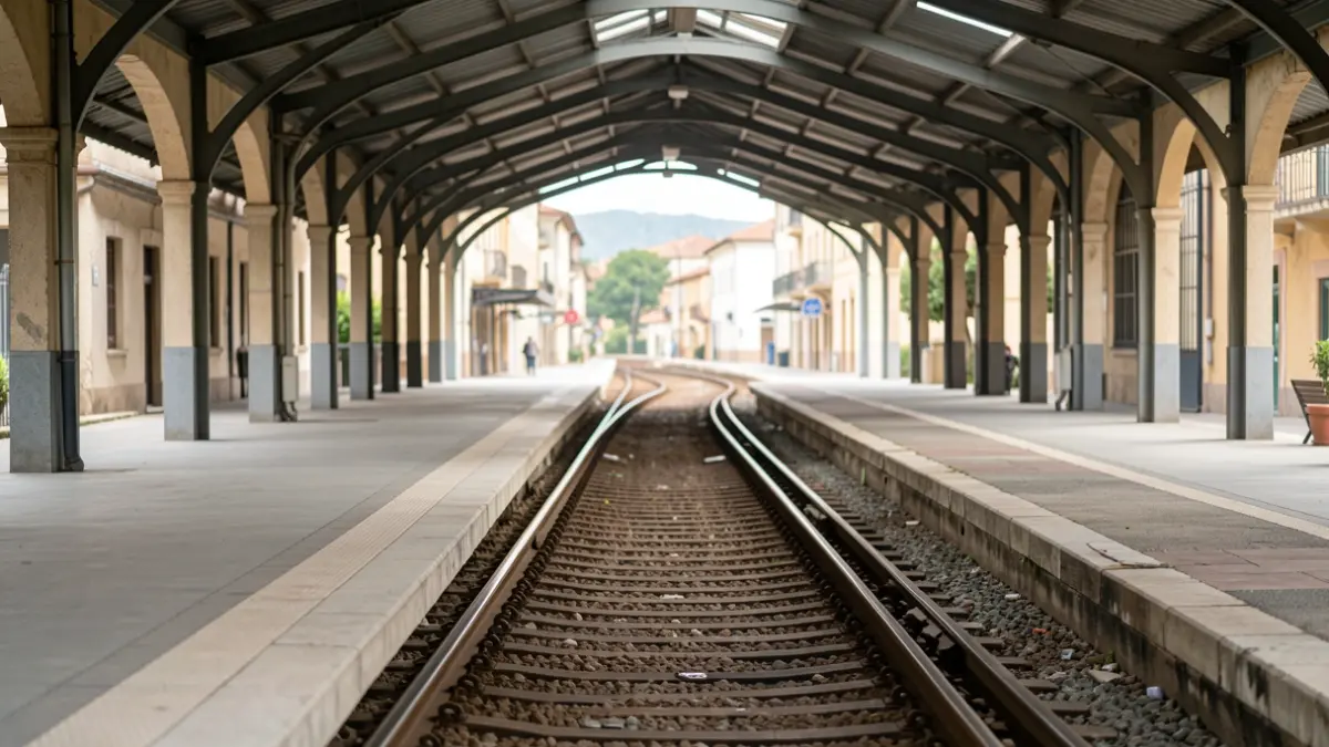 Generic image of an empty train platform with tracks.