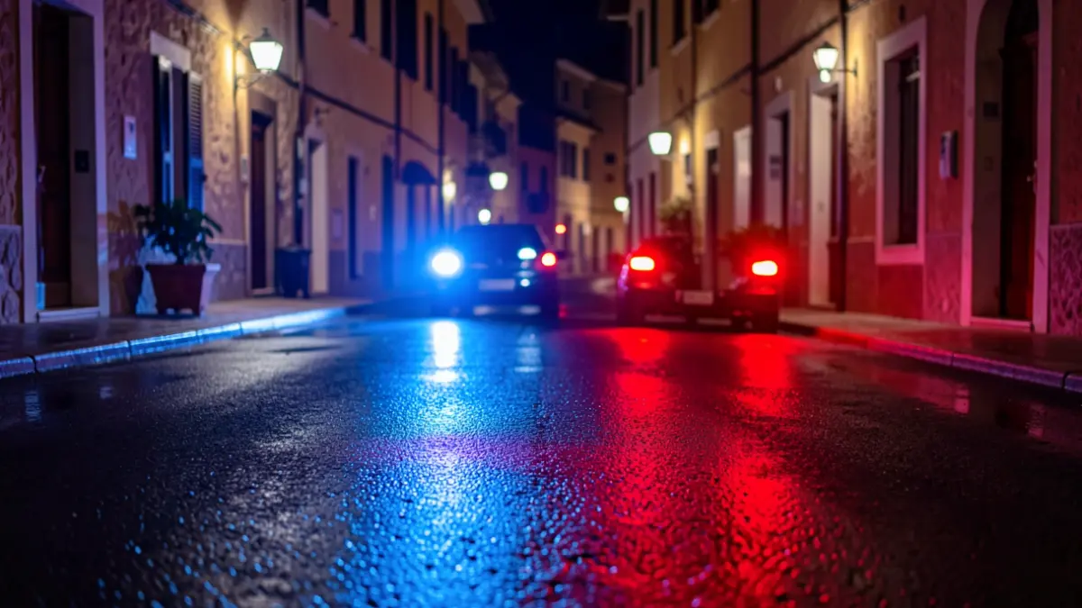 Imagen genérica de luces de emergencia policiales por la noche.
