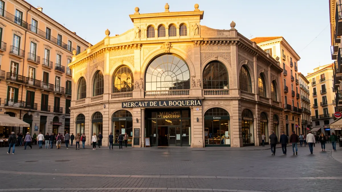 Fachada del Mercat de la Boqueria a Barcelona.