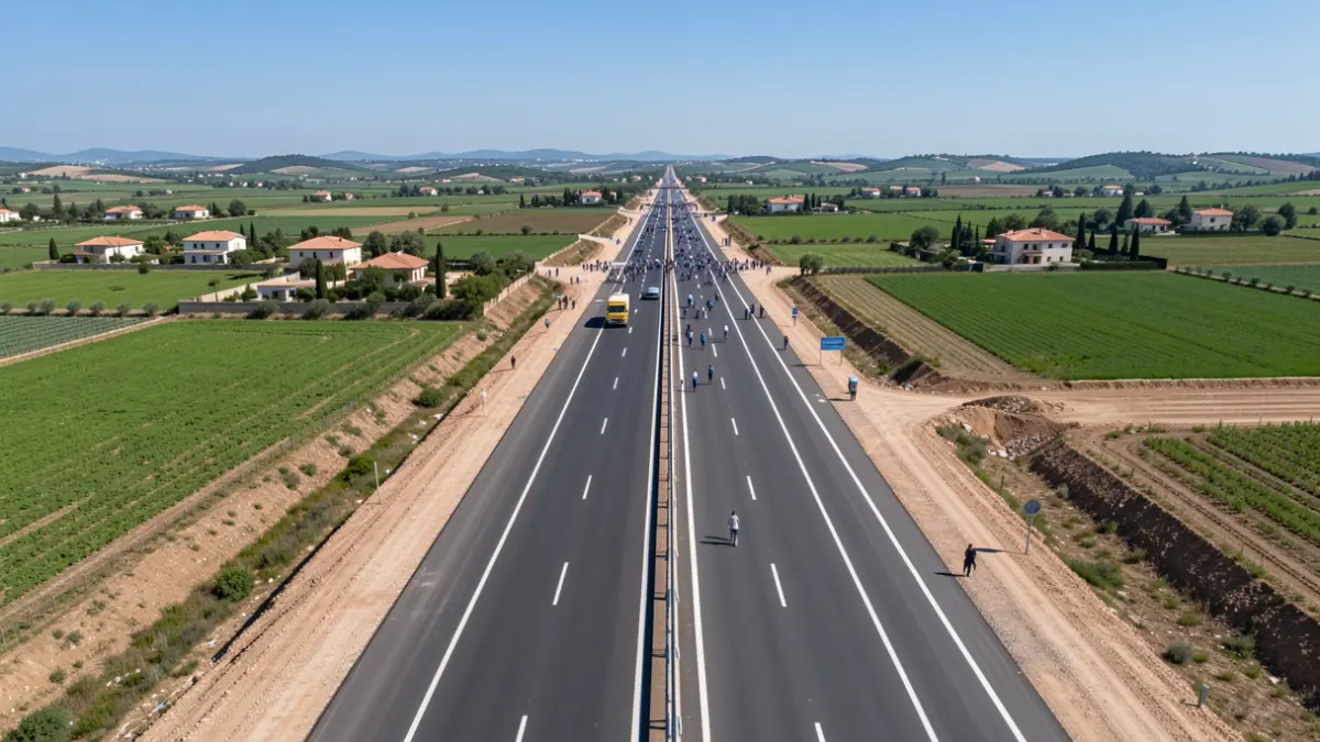 Vista aérea de la nueva autovía C-31 entre Palamós y Palafrugell.