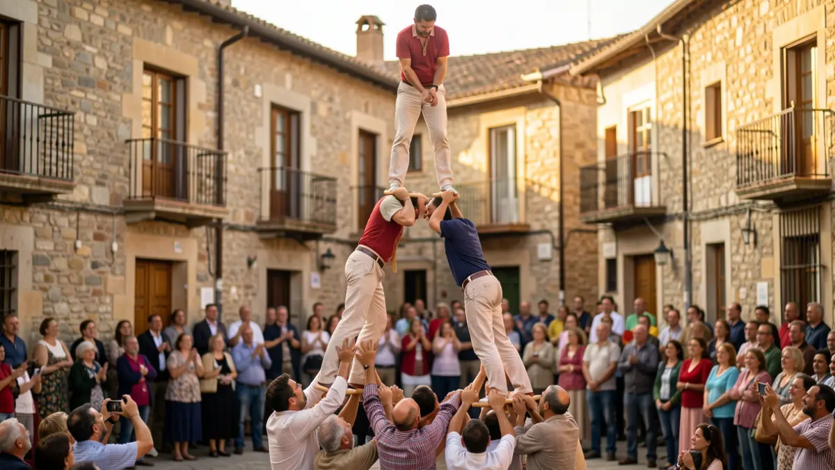 Imagen genérica de 'castellers' construyendo una torre humana en Cataluña.