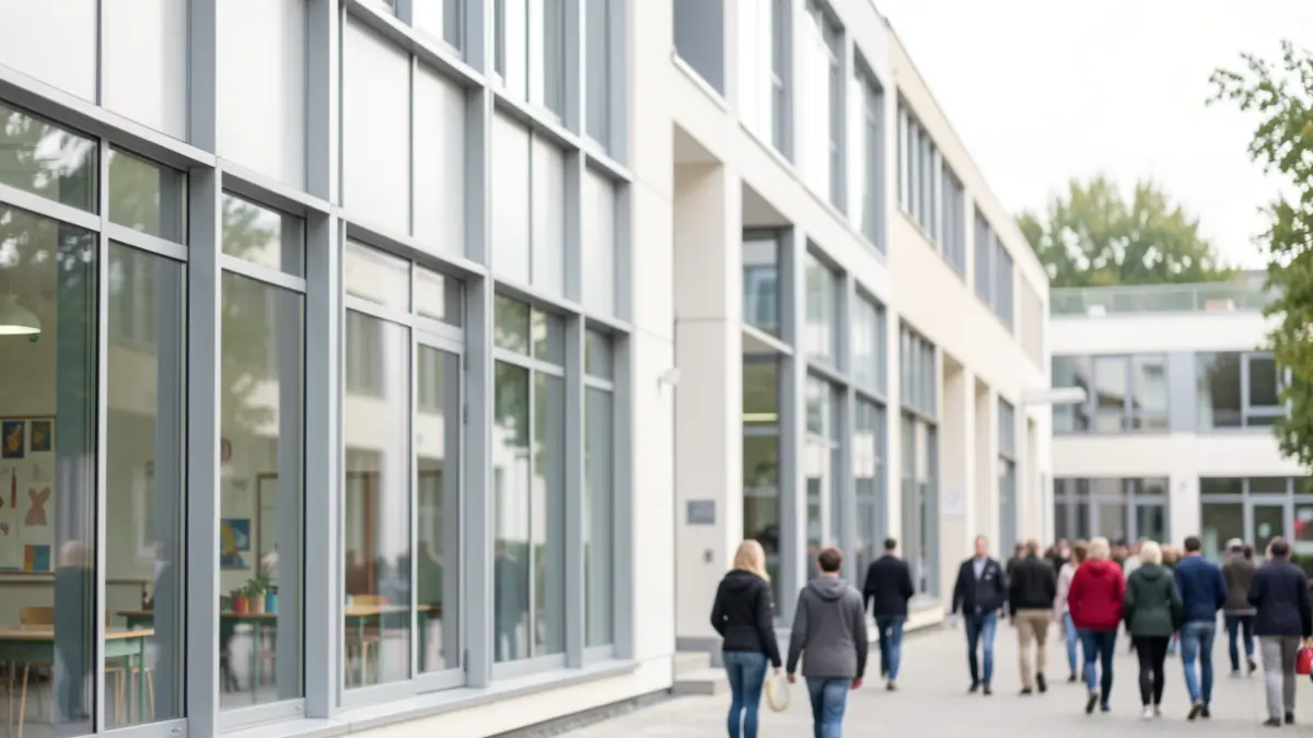 Imatge genèrica d'un centre educatiu modern amb llum natural.