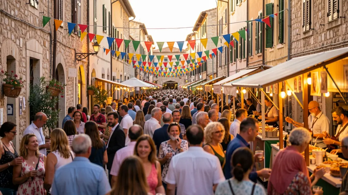 Imatge genèrica d'una festa major de barri amb ambient festiu.