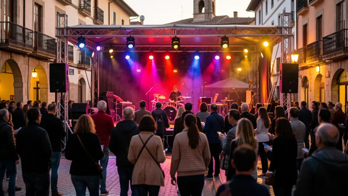 Outdoor concert stage during Sabadell's Festa Major.