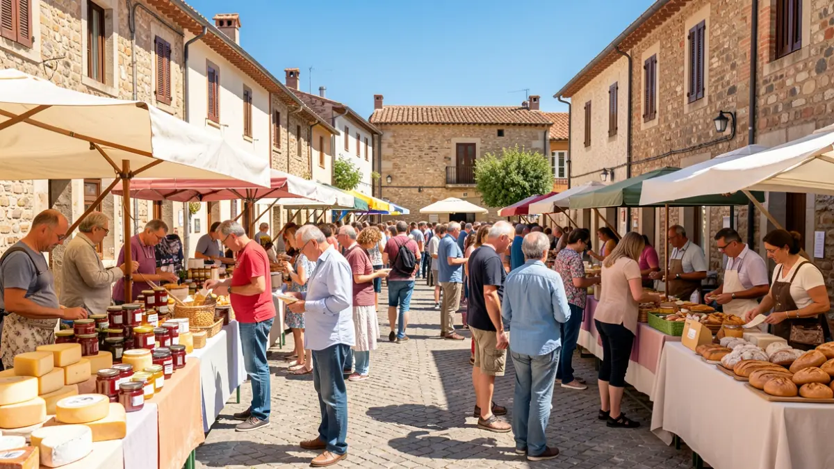 Imatge genèrica d'una fira d'alimentació a un poble català.
