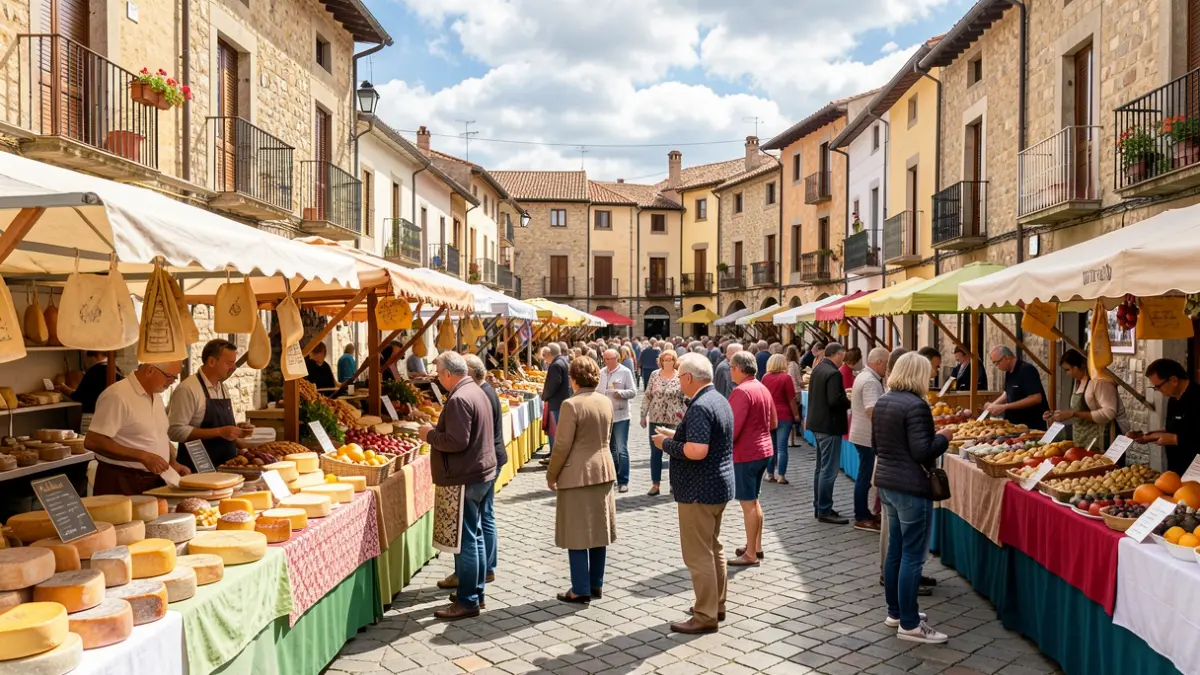 Generic image of a cheese fair in Catalonia.