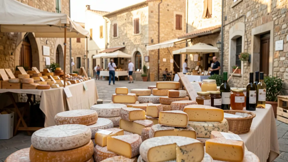 Generic image of an artisanal cheese fair in Catalonia.