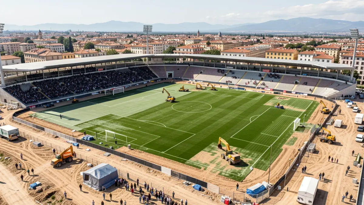 Generic image of a football stadium under construction.