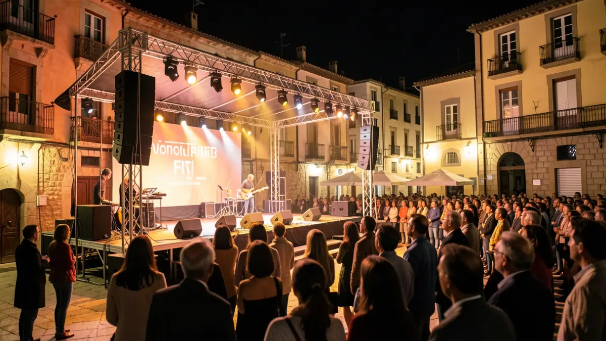 Imatge genèrica d'un concert a l'aire lliure en una plaça de Catalunya.