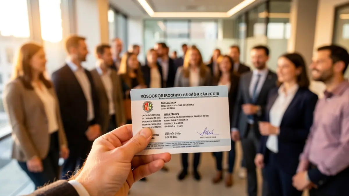Imatge genèrica d'un permís de residència i treball espanyol.