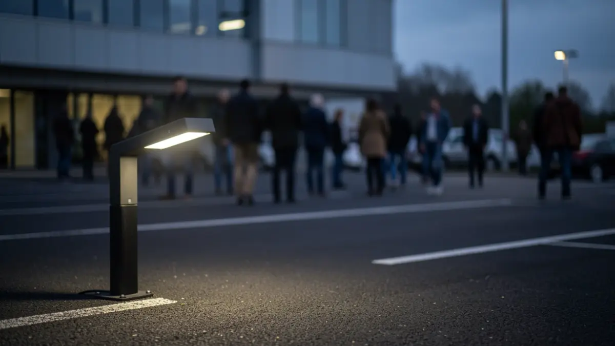 Imatge genèrica d'una lluminària LED en un aparcament.