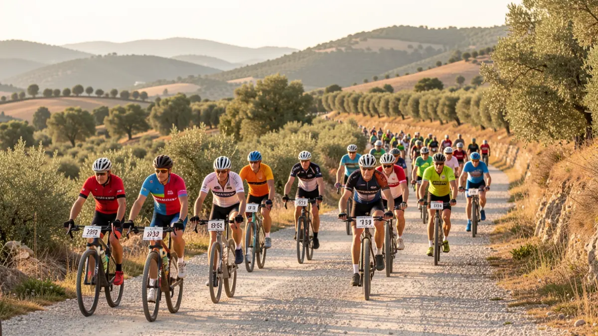 Gravel race participants in Girona.