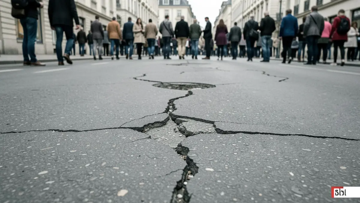 Generic image of damage on an asphalt road surface.