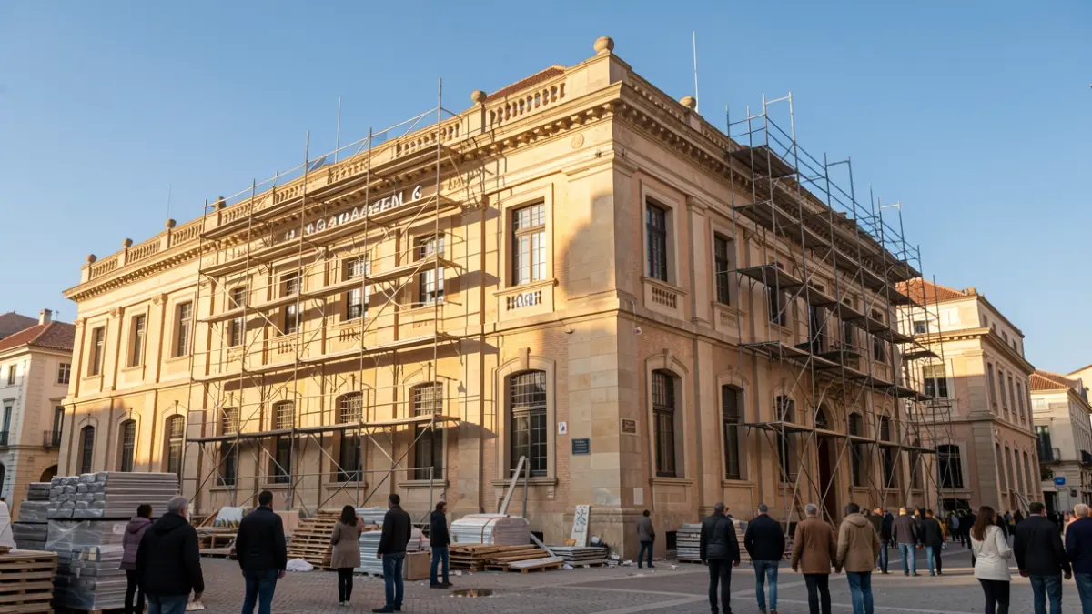 Imagen de las obras de rehabilitación del Almacén 6 en La Tabacalera de Tarragona.