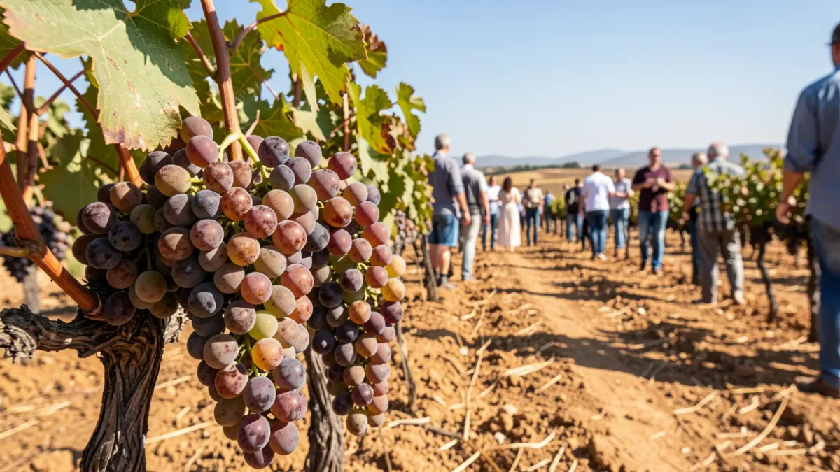 Vineyards in the DO Tarragona affected by the summer drought.