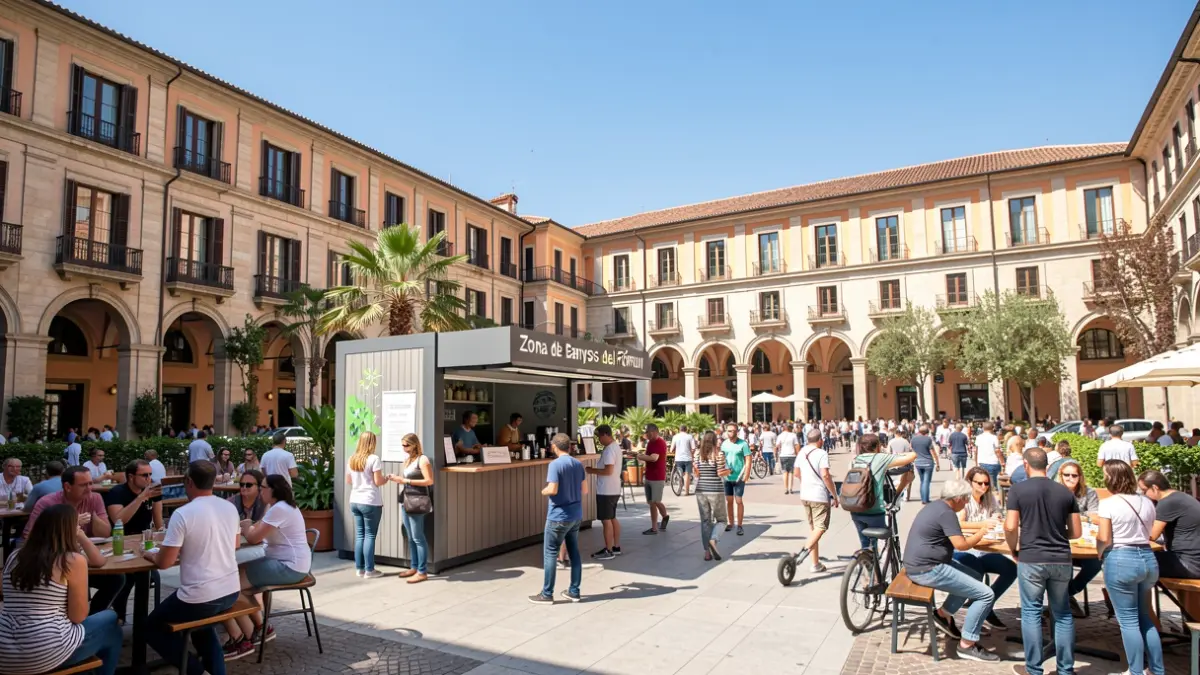 Generic image of the Zona de Banys del Fòrum with social activities.