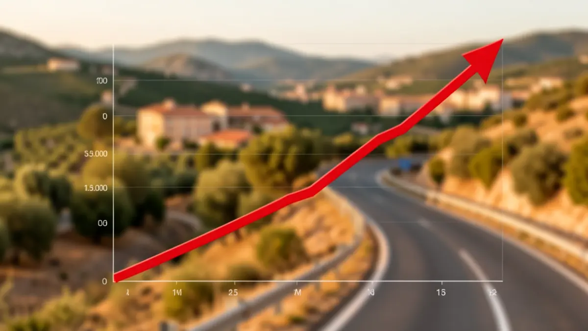 Gráfico estadístico de crecimiento de vehículos en Catalunya.