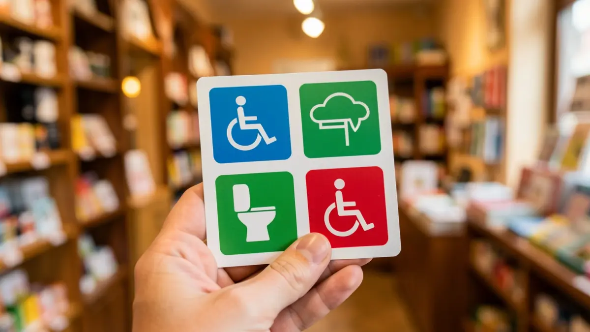 Pictogrames d'accessibilitat per a persones amb autisme.