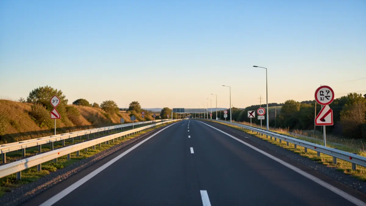 Imatge genèrica de l'autopista AP-7 a Catalunya amb mesures de control de trànsit.
