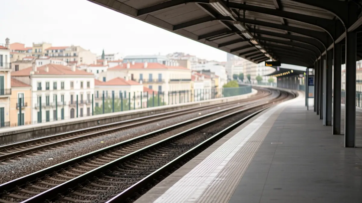 Imagen genérica de un andén de metro vacío con vías.