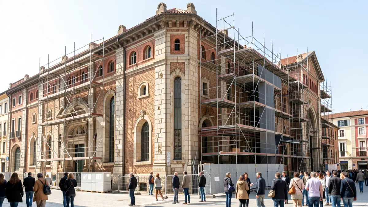 Imatge genèrica de la transformació d'una antiga fàbrica tèxtil a Barcelona.