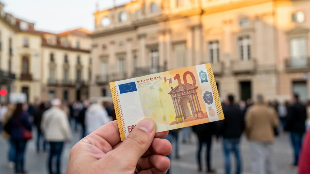 Imagen genérica de dinero y un edificio oficial.