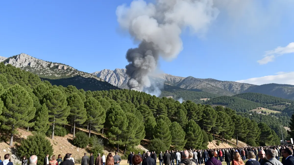 Imatge genèrica de fum d'un incendi forestal a Catalunya.