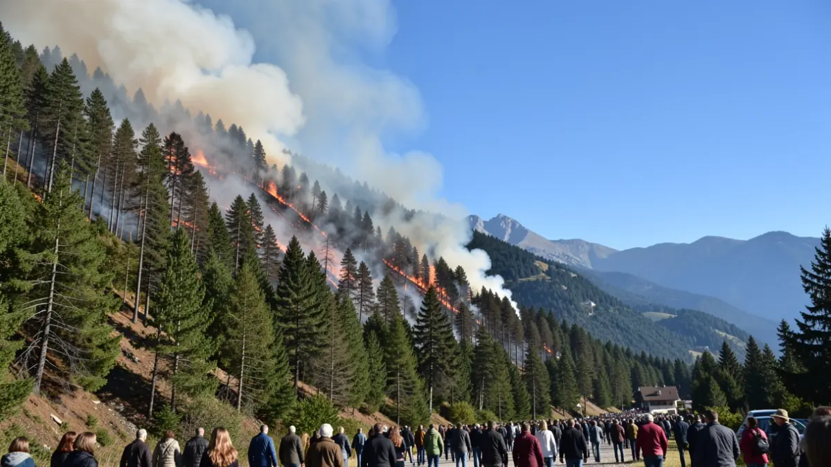 Generic image of a mountain wildfire.