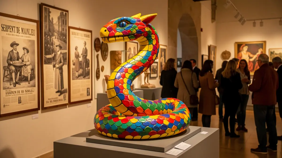 Representative element of the Serpent de Manlleu festival displayed at the Museu del Ter.