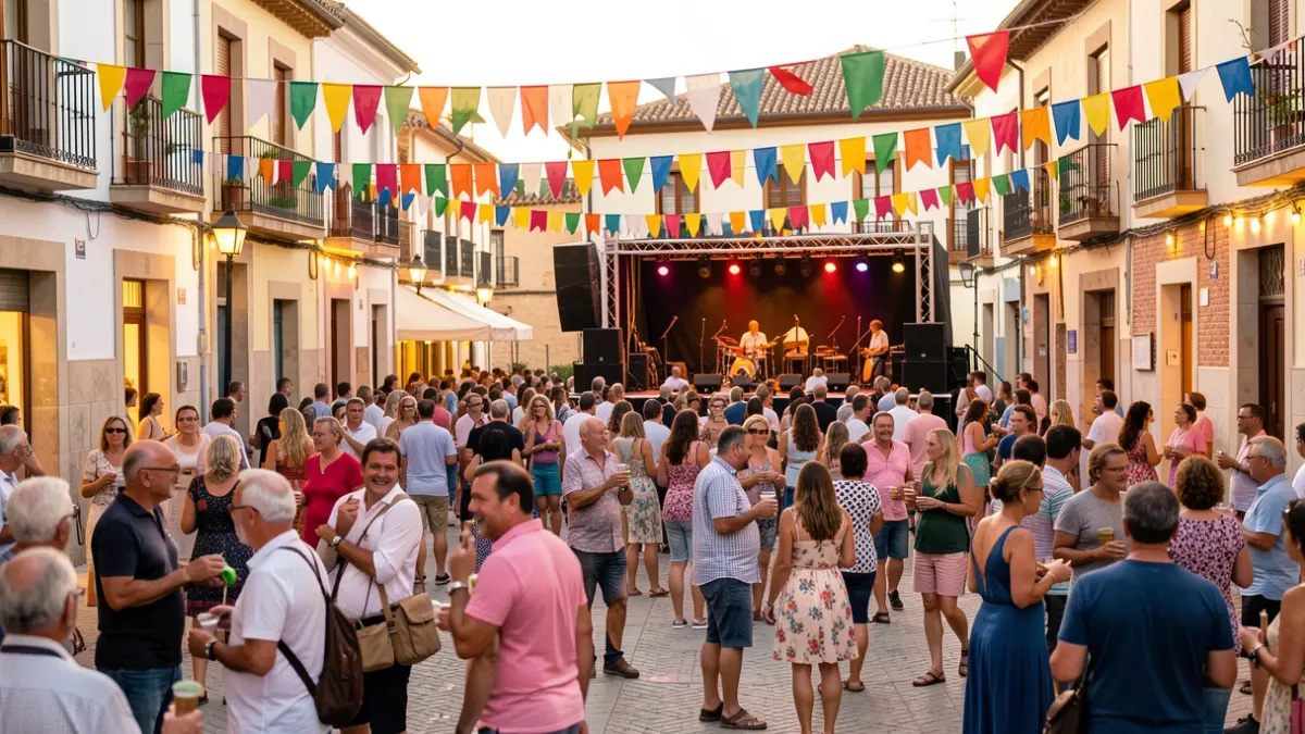 Imagen genérica de una fiesta mayor en Matadepera con gente y decoraciones.